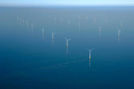 windmolenpark in de noordzee