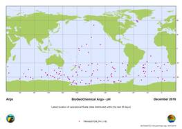 Kaart van Argo boeien die ook het zuurgraad (pH-waarde) kunnen meten. Bron: Argo.