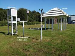 foto van de pagode en de stevensonhut op nieuwe locatie