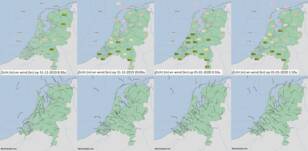 Zicht en wind op oud en nieuw 2019-2020. De meetvelden liggen in het buitengebied en zullen de zeer dichte vuurwerkmist in de steden missen.