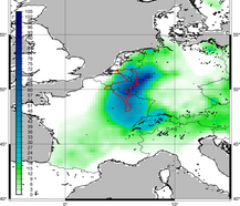 kaart met 24-uurs neerslag op 14 juli 2021 