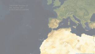 Tropomi beelden van SO2 dat vrijkomt bij vulkaanuitbarsting op La Palma tussen september en december 2021