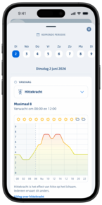 screenshot van de KNMI-app 