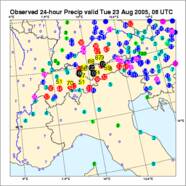 Neerslag Alpen 23 augustus 2005