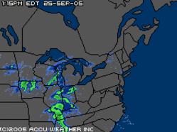 Regengebied van Rita 25 september '05 (bron: Accu Weather)