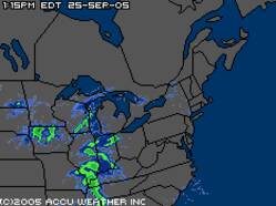 Regengebied van Rita 25 september '05 (bron: Accu Weather)