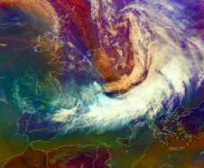 Stormdepressie Emma veroorzaakte vooral overlast in Midden-Europa (Bron: Eumetsat)