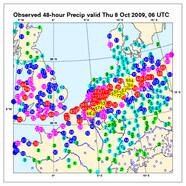 Regen in West-Europa in 48 uur in warme lucht aangevoerd door Grace (bron: KNMI)