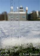 Sneeuwdikte De Bilt op witte kerst 2009 (foto: Arjan Kramer)
