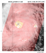 Hurricane Julia waargenomen door de ASCAT Sactterometer (Bron: KNMI)