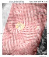 Hurricane Julia waargenomen door de ASCAT Sactterometer (Bron: KNMI)