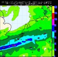 Het KNMI weermodel HIRLAM (vrijdag 12 november 06 uur voor komende 48 uur) berekent voor dit weekeinde veel regen voor in de zuidelijke helft en België (Bron: KNMI)