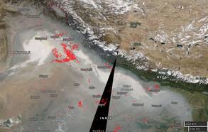 .Figuur 3: Actieve vuurhaarden en rook op 9 november 2017. (Bron: NASA)