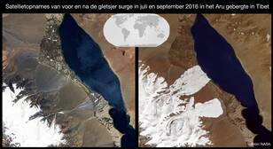 Gletsjer surges in het Aru gebergte