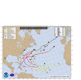 Overzicht van het orkaanseizoen 2025