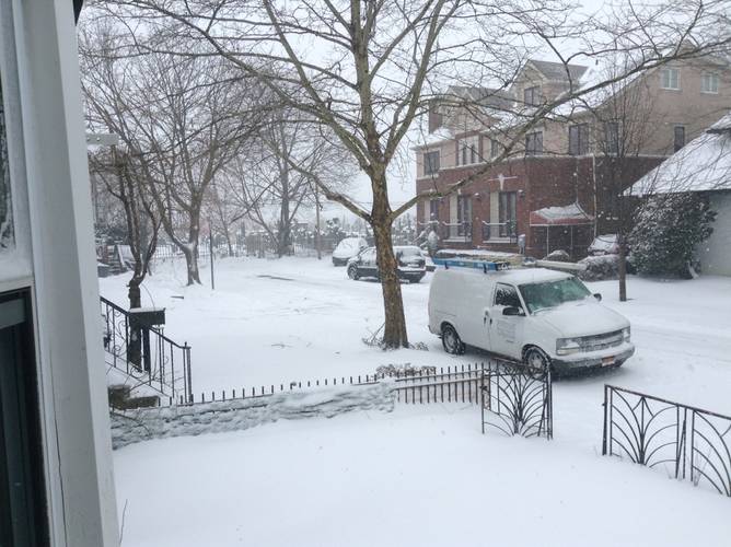 Weinig sneeuw in New York City