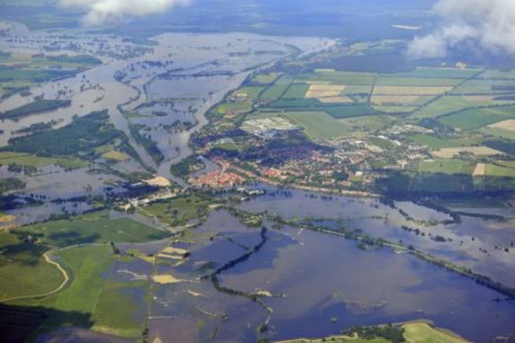Figure 1: Photo of the flooding near Havelberg (Germany) on 10 June2013 (source: Wikipedia).