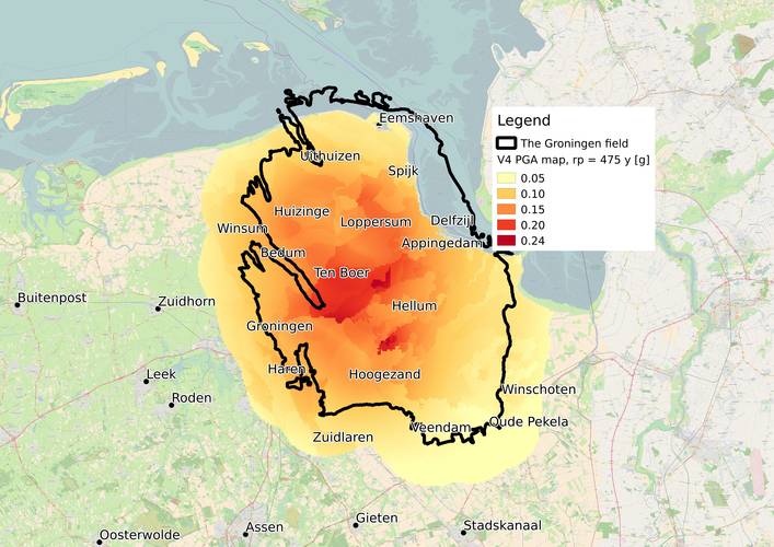 Seismische hazardkaart Groningen 2017