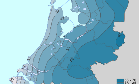 Figuur 4: Gemiddeld aantal vorstdagen per jaar in de periode 1991-2020