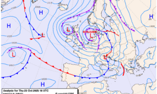 kaart met weerkaart 23 oktober 2025 18 UTC