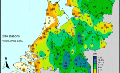 Figuur 3: Sneeuwdek op zondag 4 januari om 9:00 uur lokale tijd. 