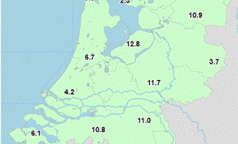 Figuur 3: Sneeuwdek automatische weerstations op 5 januari om 15:00 uur lokale tijd