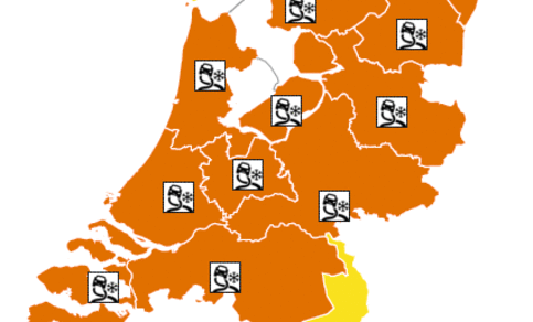 Figuur 5: Waarschuwingen KNMI 6 januari 16:57 uur