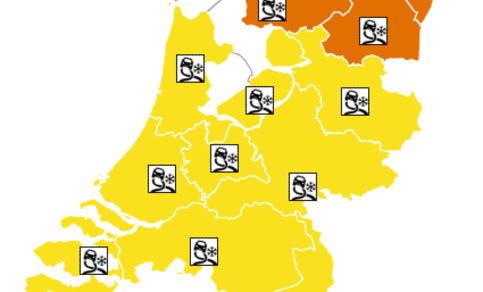 Figuur 5: Waarschuwingen KNMI 8 januari 10:25 uur