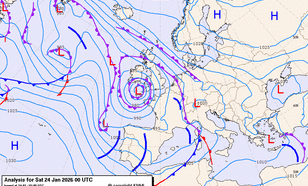 Figuur 1: weerkaart 24 januari 01:00 uur plaatselijke tijd
