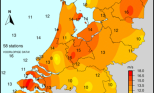 Figuur 4: Hoogste windstoot zaterdag 27 juni 2026 in m/s