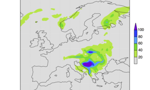 Figure 2: Precipitation in Europe 13-16 May 2014 [mm/4day], ECMWF analysis.