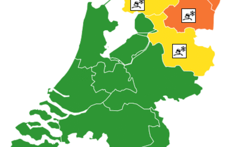 Figuur 4: Corde oranje voor ijzel in Groningen en Drenthe (20.56 uur MET)