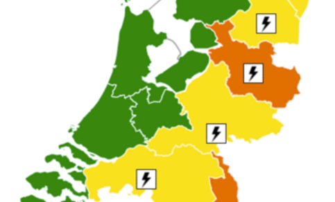 Figuur 5: Uitgegeven waarschuwingen KNMI 13 augustus 19:39 uur