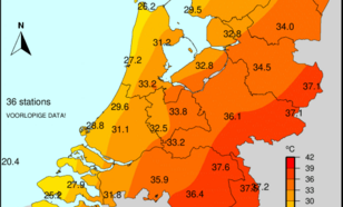 Figuur 3: maximumtemperatuur op 2 juli 2025