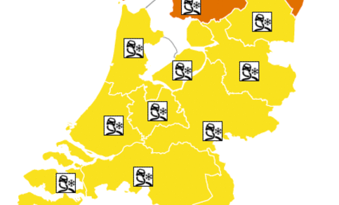 Figuur 6: Waarschuwingen KNMI 8 januari 14:26 uur