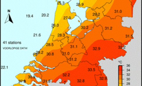 Figuur 2: Maximumtemperatuur 29 mei. 