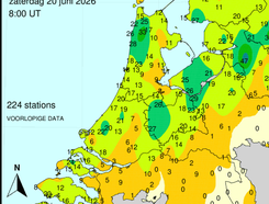 Figuur 5: Neerslaghoeveelheid van 19 juni 10:00 uur tot 20 juni 10:00 uur 