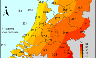 Figuur 2: Maximumtemperatuur 20 juni 2026