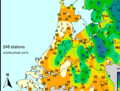 Figuur 3: Sneeuwdek op vrijdag 9 januari om 9:00 uur (voorlopige data)