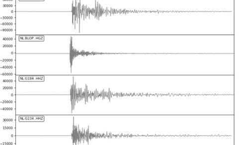 Trillingen van een aardbeving (1 april 2022 Zeerijp)