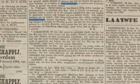krant algemeen handelsblad van 23 januari 1864 