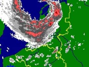 Radarbeeld van 28 mei 2000 om 13.05 UTC ©KNMI