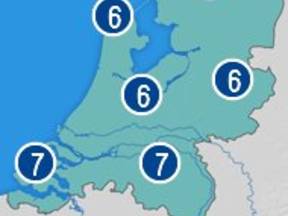 Het weercijfer geeft een beeld van de regionale kwaliteit van het weer (Bron: WeerOnline.nl)