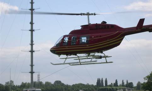 De helicopter met het ACTOS meetsysteem 