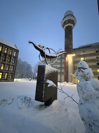 sneeuw bij het KNMI in de bilt