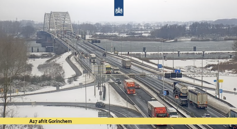 rijkswaterstaat Camerabeeld van de A27 afrit Gorinchem, januari 2026 rond 13:00 uur.