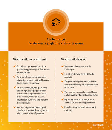 afbeelding met Adviezen bij code oranje voor gladheid door sneeuw