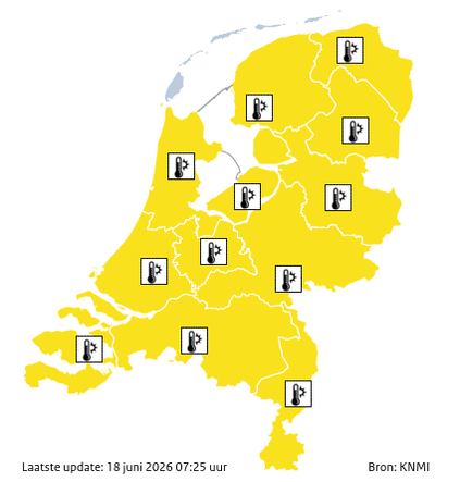 foto van nederlandse landkaart met code geel