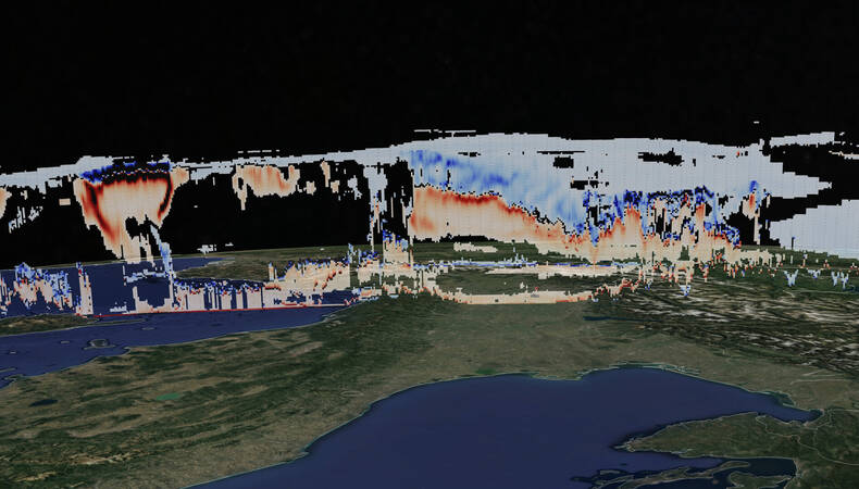 samenwerken van de 4 earthcare satelliet instrumenten laten een volledig beeld van wolken zien 