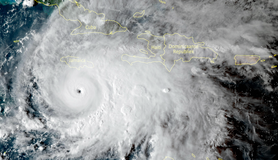 Satellietbeeld van orkaan Melissa